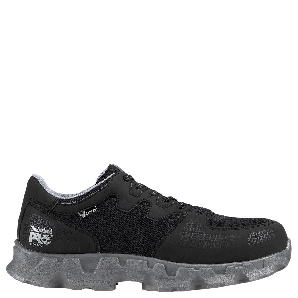 Timberland Mens Work Shoes PRO® Powertrain Alloy Toe ESD - Black/Grey - India UP1593802